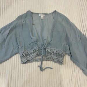 Revamped Light Blue Sheer Blouse